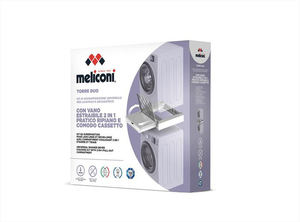 Immagine del prodotto MELICONI - Kit sovrapposizione lavatrice TORRE DUO-Tecnopolimero bianco e grigio
