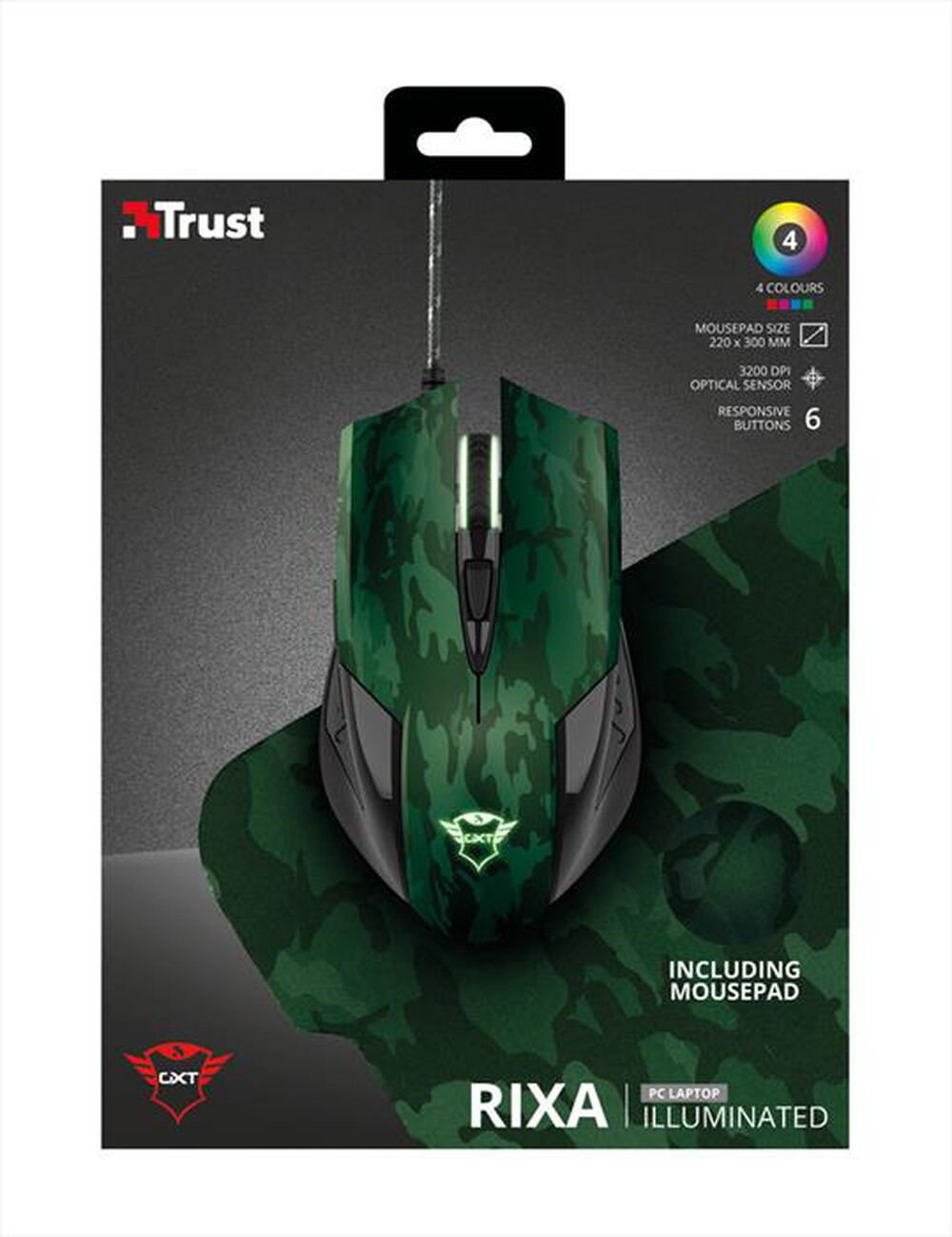 Immagine del prodotto TRUST - GXT781 RIXA CAMO MOUSE & PAD-Camouflage