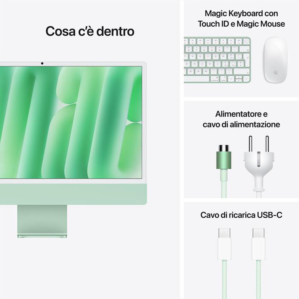 Immagine del prodotto APPLE - iMac Retina 24" 4.5K M4 Core 10 CPU 10 GPU 512GB-Verde