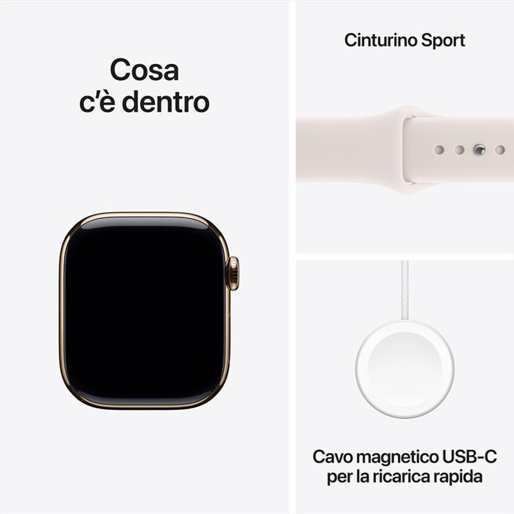 Immagine del prodotto APPLE - Watch Series 11 GPS + Cellular 42mm Titanio-Oro - Band Rosa Fard - M/L