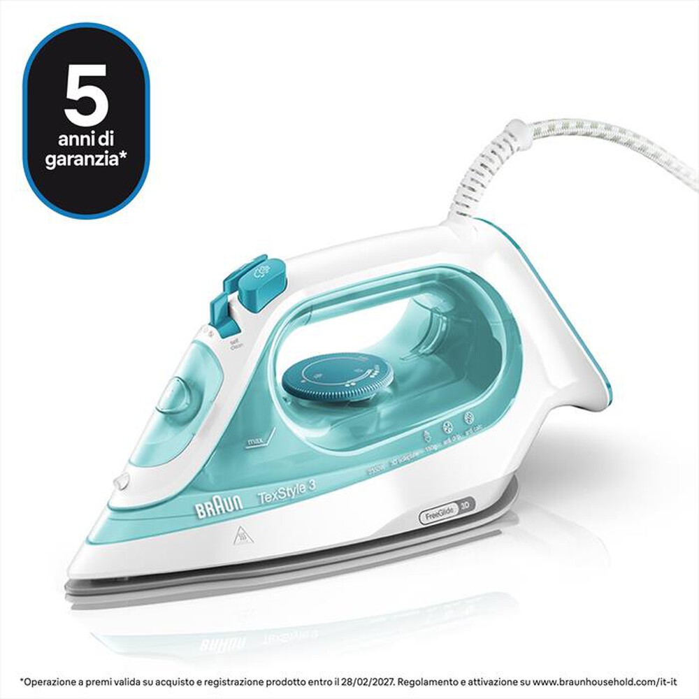 Immagine del prodotto BRAUN - FERRO A VAPORE TEXSTYLE 3 SI3041GR-Bianco/Verde