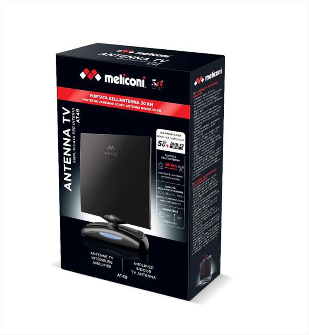 Immagine del prodotto MELICONI - AT49 - ANTENNA DA INTERNI AMPLIFICATA 49 DB-Nero