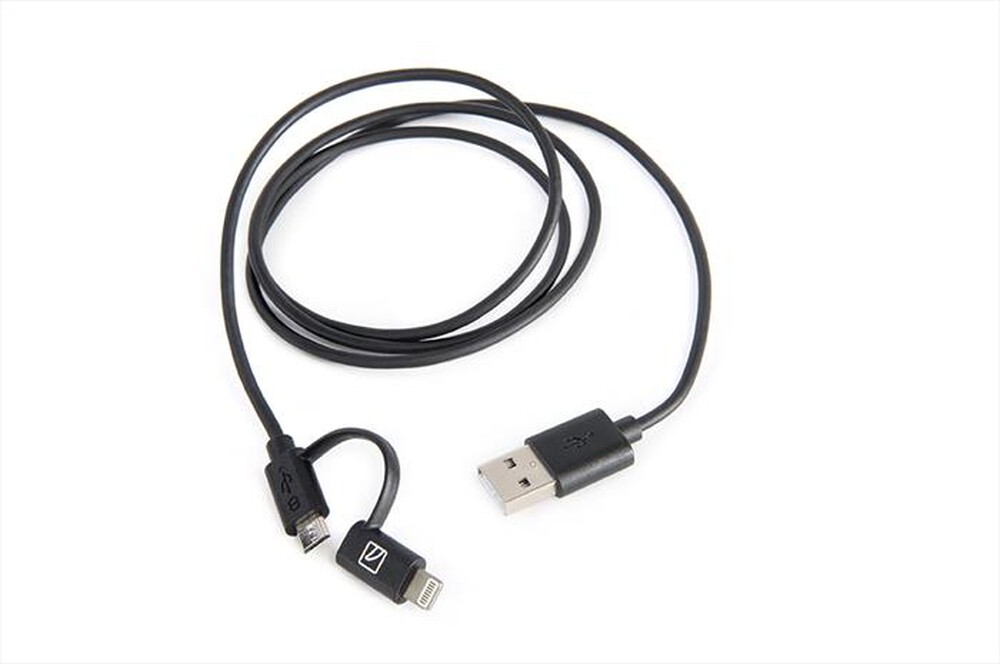 Immagine del prodotto TUCANO - 2in1-Cavo sincro e ric. MicroUSB e adatt.Lightning-Nero
