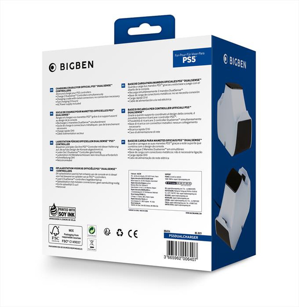 Immagine del prodotto NACON - BASE RICARICA ACADAPTOR 2 CONTROLLER DUALSENSE PS5-Nero
