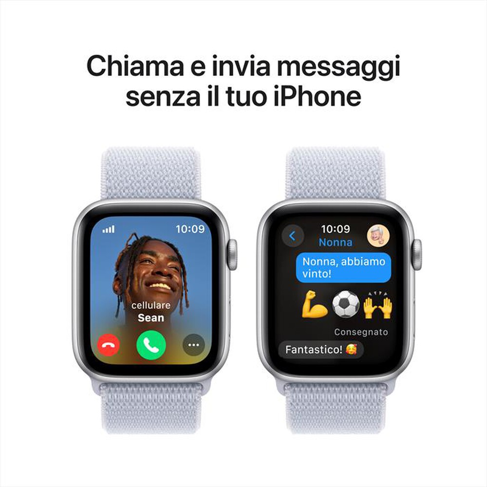Immagine del prodotto APPLE - Watch SE GPS + Cellular 44mm Cassa Alluminio-Argento - Sport Loop Azzurro