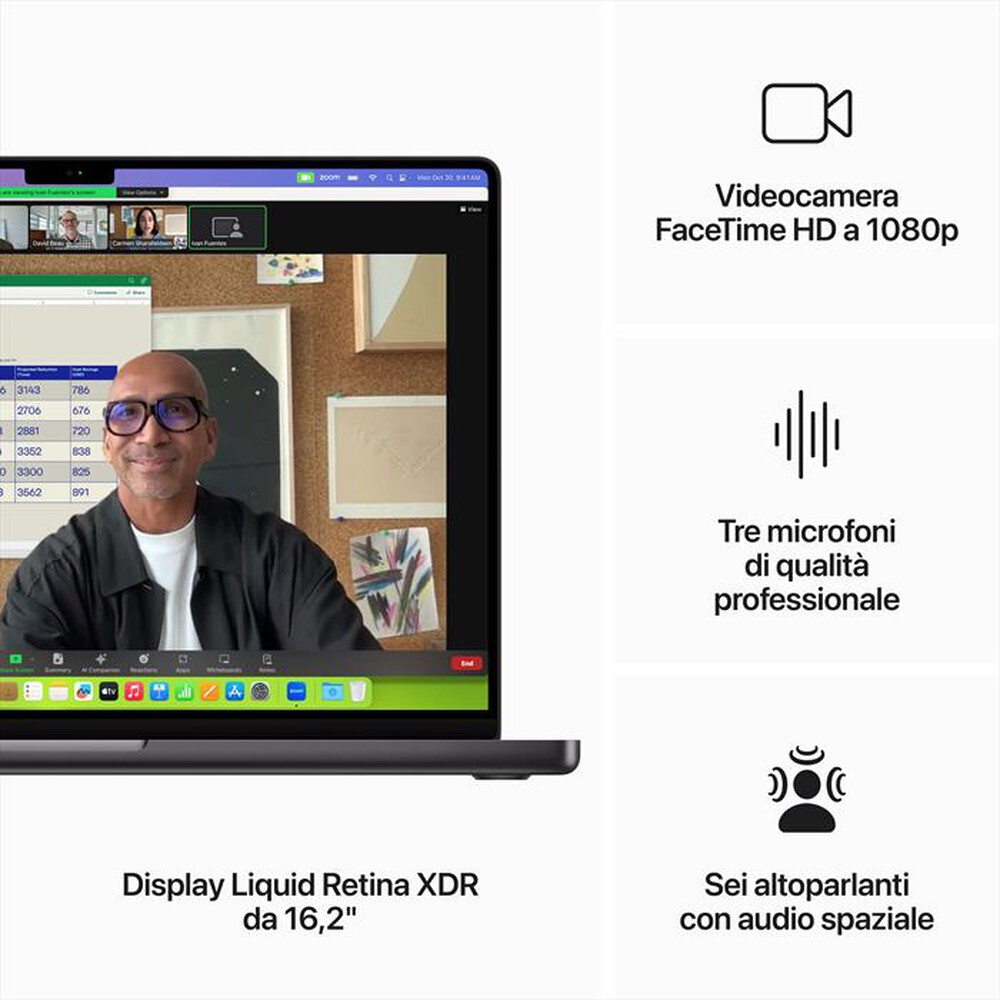 Immagine del prodotto APPLE - MACBOOK PRO 16'' M3 MAX CORE 14 CPU 30 GPU 1TB-Nero Spaziale