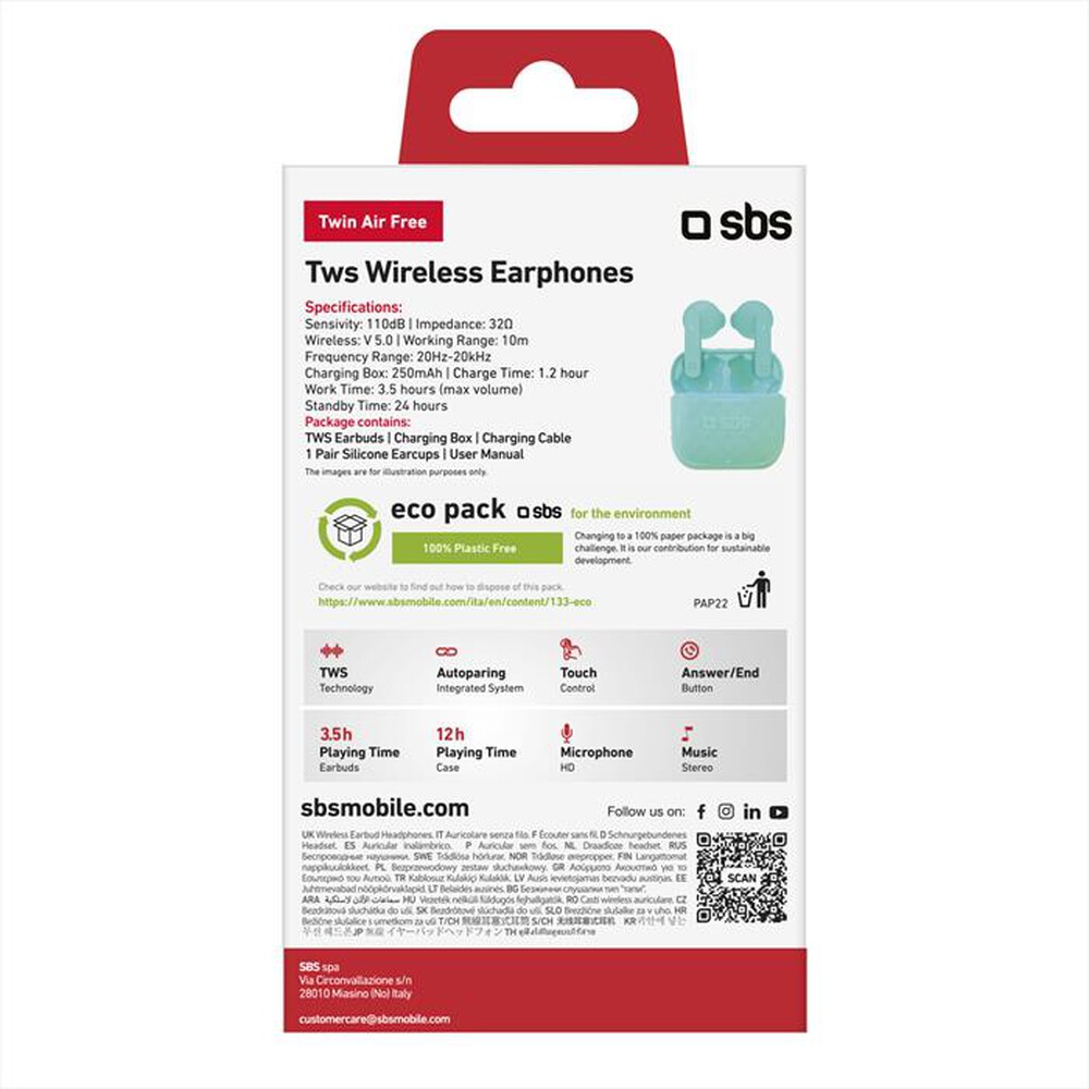 Immagine del prodotto SBS - TEEARAIRFREETWSBTA-Verde mare