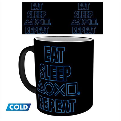 ABYSSE - PLAYSTATION- Tazza MUG HEAT CHANGE 320ML EAT SLEEP-multicolore