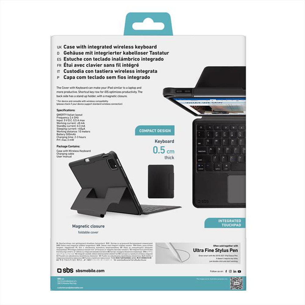 Immagine del prodotto SBS - Keyboard Bluetooth TABOOKPRO11KBOARD-Nero