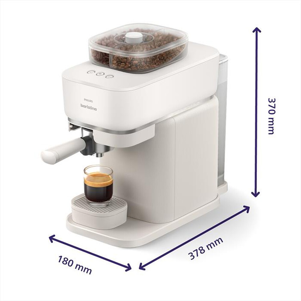 Immagine del prodotto PHILIPS - Macchina da caff&egrave; BARISTINA BEAN SWAP BAR320/00-Bianco / Bianco