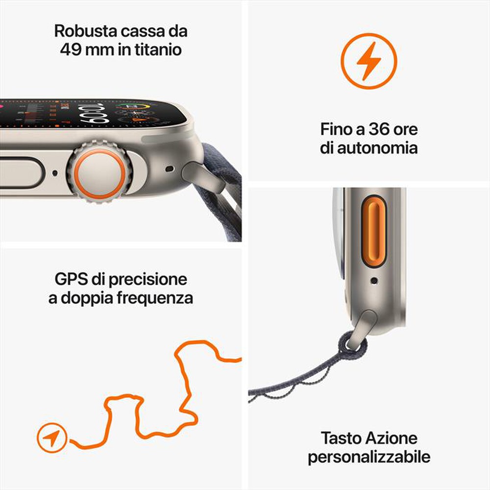 Immagine del prodotto APPLE - Watch Ultra 2 GPS + Cellular Cassa 49mm - Large-Olive Alpine Loop