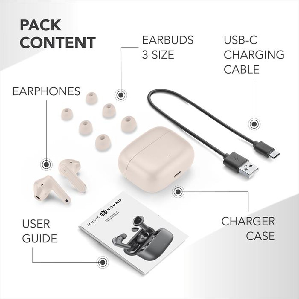 Immagine del prodotto MUSIC SOUND - Auricolari TWS DOUBLE-Bianco