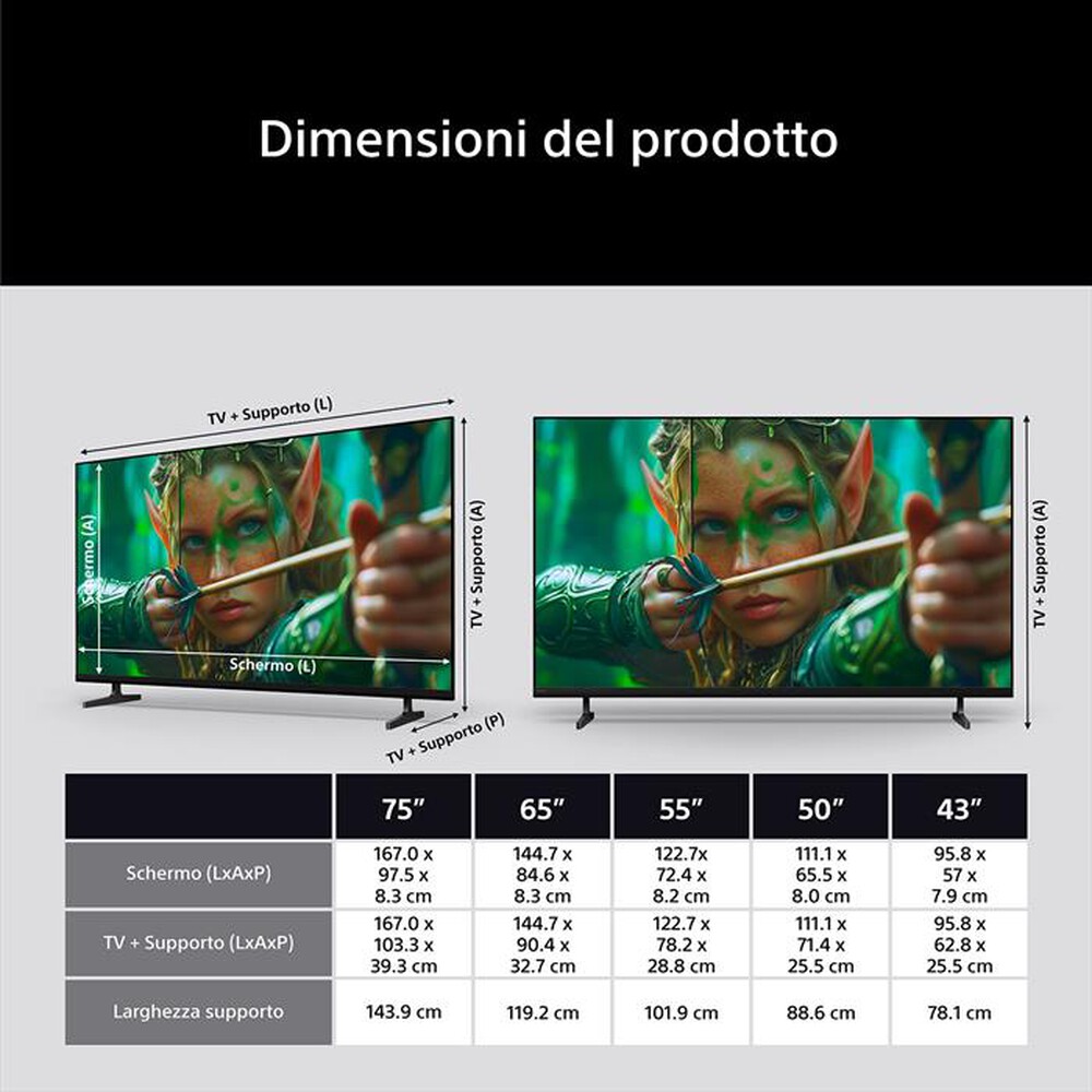 Immagine del prodotto SONY - Smart TV LED UHD 4K 75" K75S25M2PB.CEI-NERO