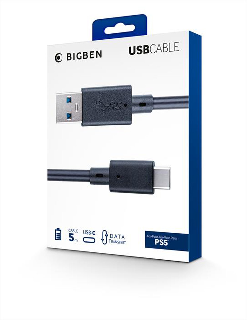 Immagine del prodotto BIG BEN - CAVO DI RICARICA CONTROLLER PS5 USB-C 5MT-Nero