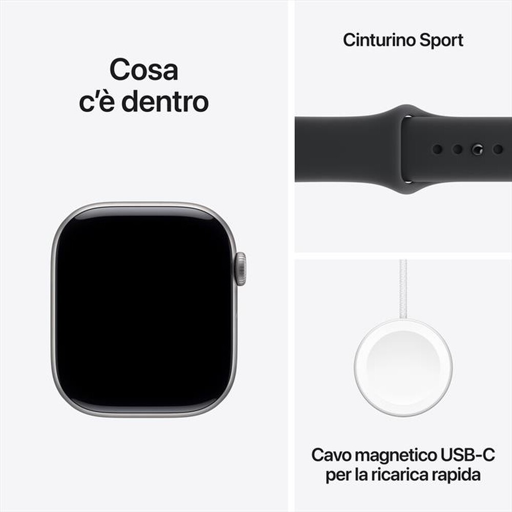 Immagine del prodotto APPLE - Watch Series 11 GPS + Cellular 46mm Alluminio-Grigio - Sport Band Nero - S/M