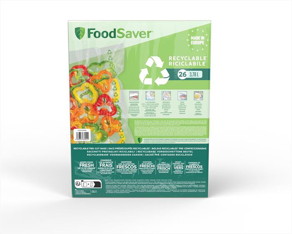 Immagine del prodotto FOODSAVER - 26 SACCHETTI RICICLABILI 3,87 LT &ndash; 28X36 CM-TRASPARENTE