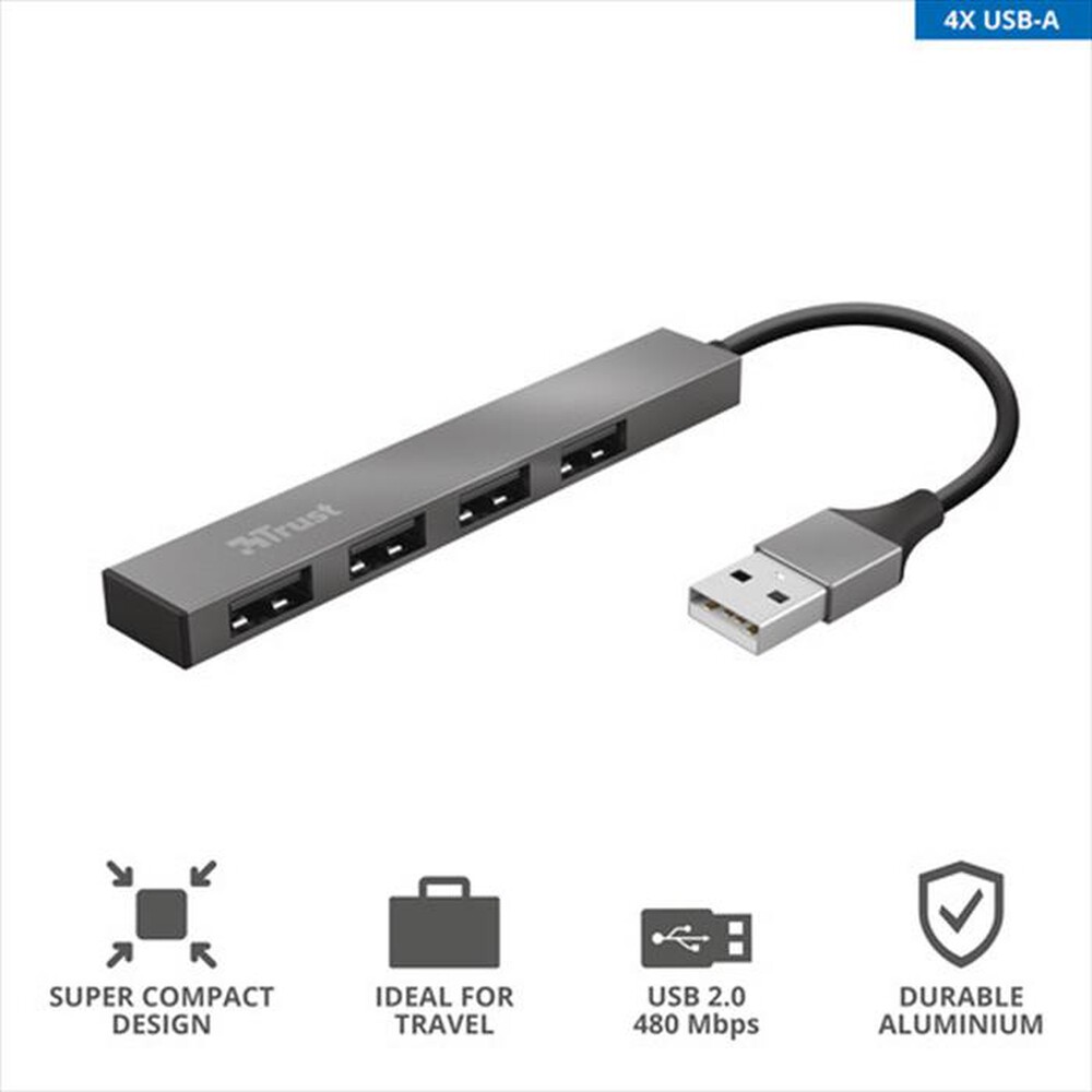 Immagine del prodotto TRUST - HALYX 4-PORT MINI USB HUB-Black