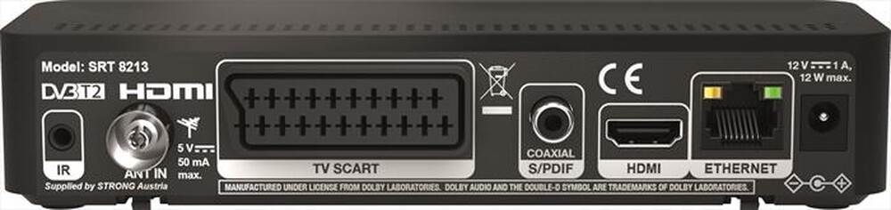 Immagine del prodotto STRONG - Decoder digitale terrestre T2 SRT8213-Nero