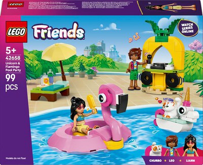 LEGO - FRIENDS Pool Party unicorno e fenicottero 42658