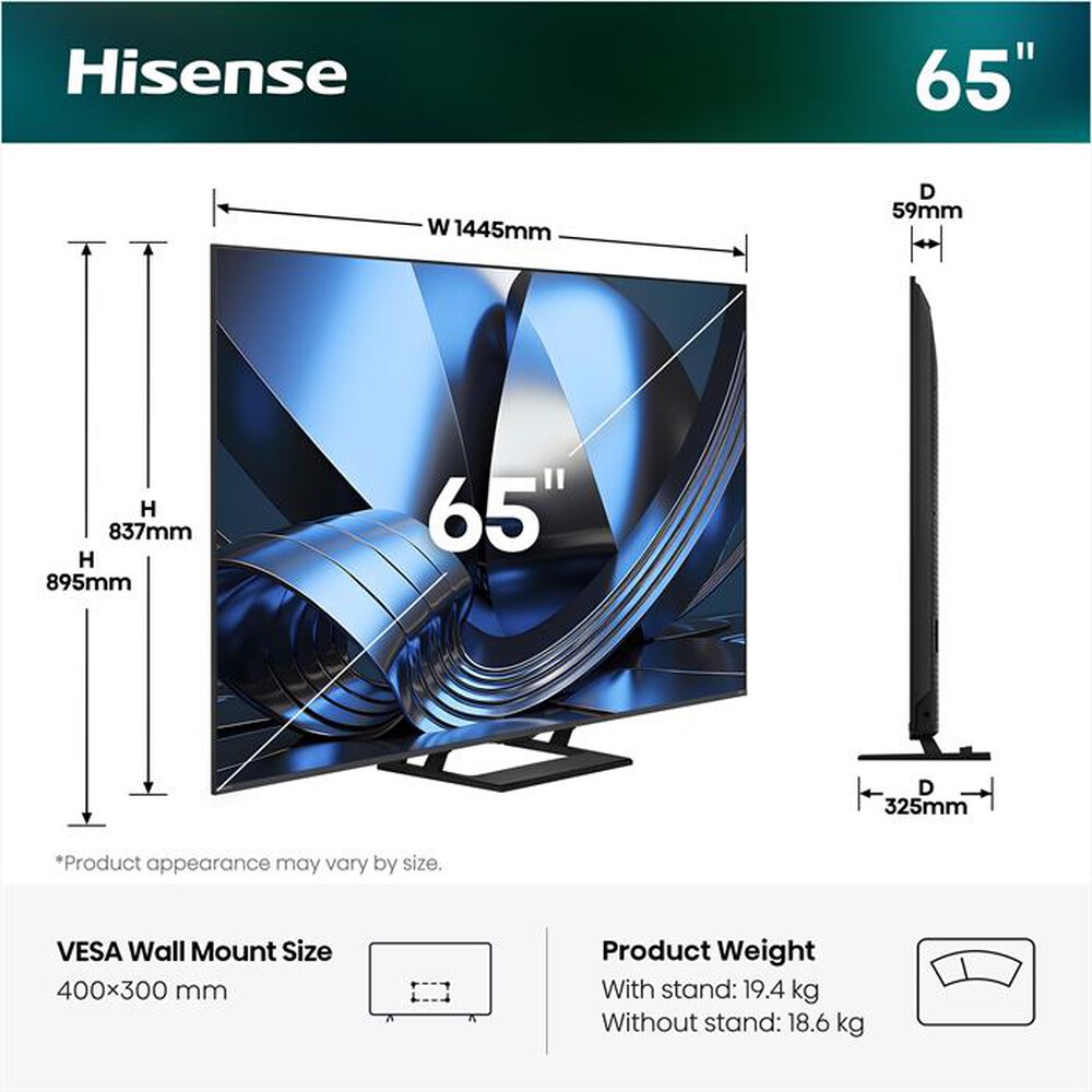 Immagine del prodotto HISENSE - Smart TV Mini LED 4K 65" 65U79SE-NERO