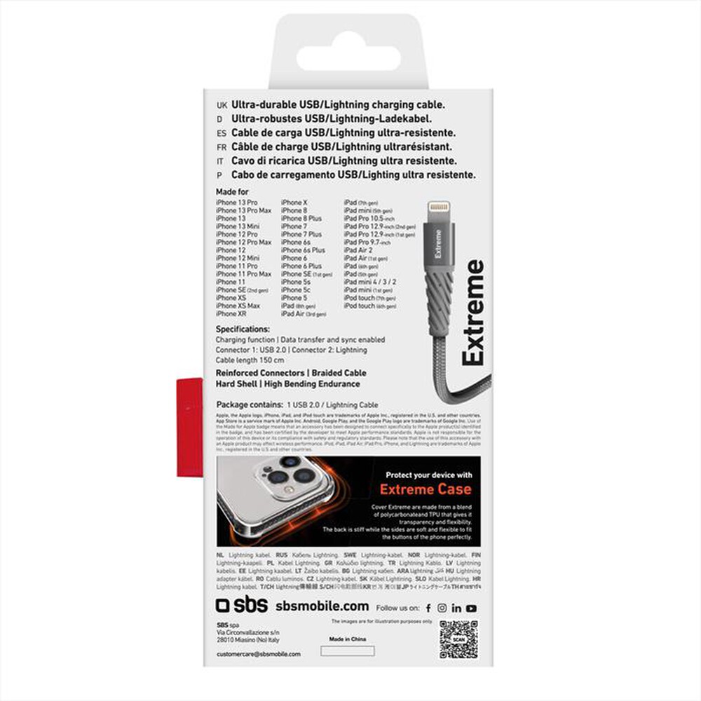 Immagine del prodotto SBS - Cavo USB TECABLEUNRELIGK-Grigio