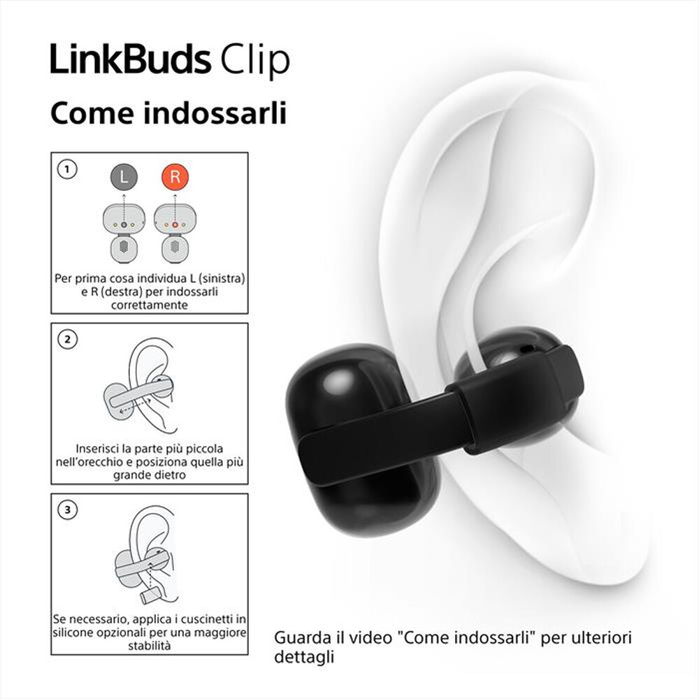 Immagine del prodotto SONY - Auricolari wireless LinkBuds Clip WFLC900V.CE7-Lavender