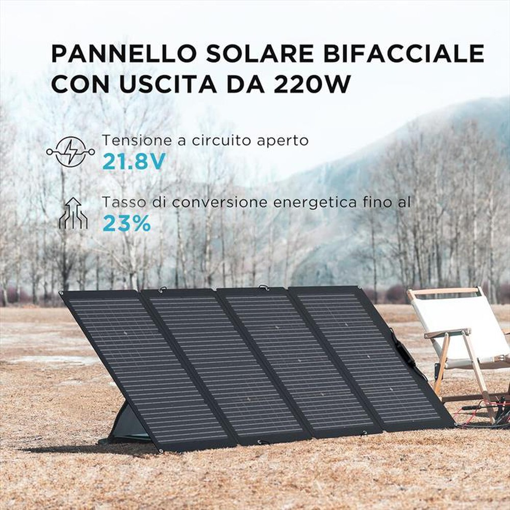 Immagine del prodotto ECOFLOW - Pannello solare portatile bifacciale 220W-nero