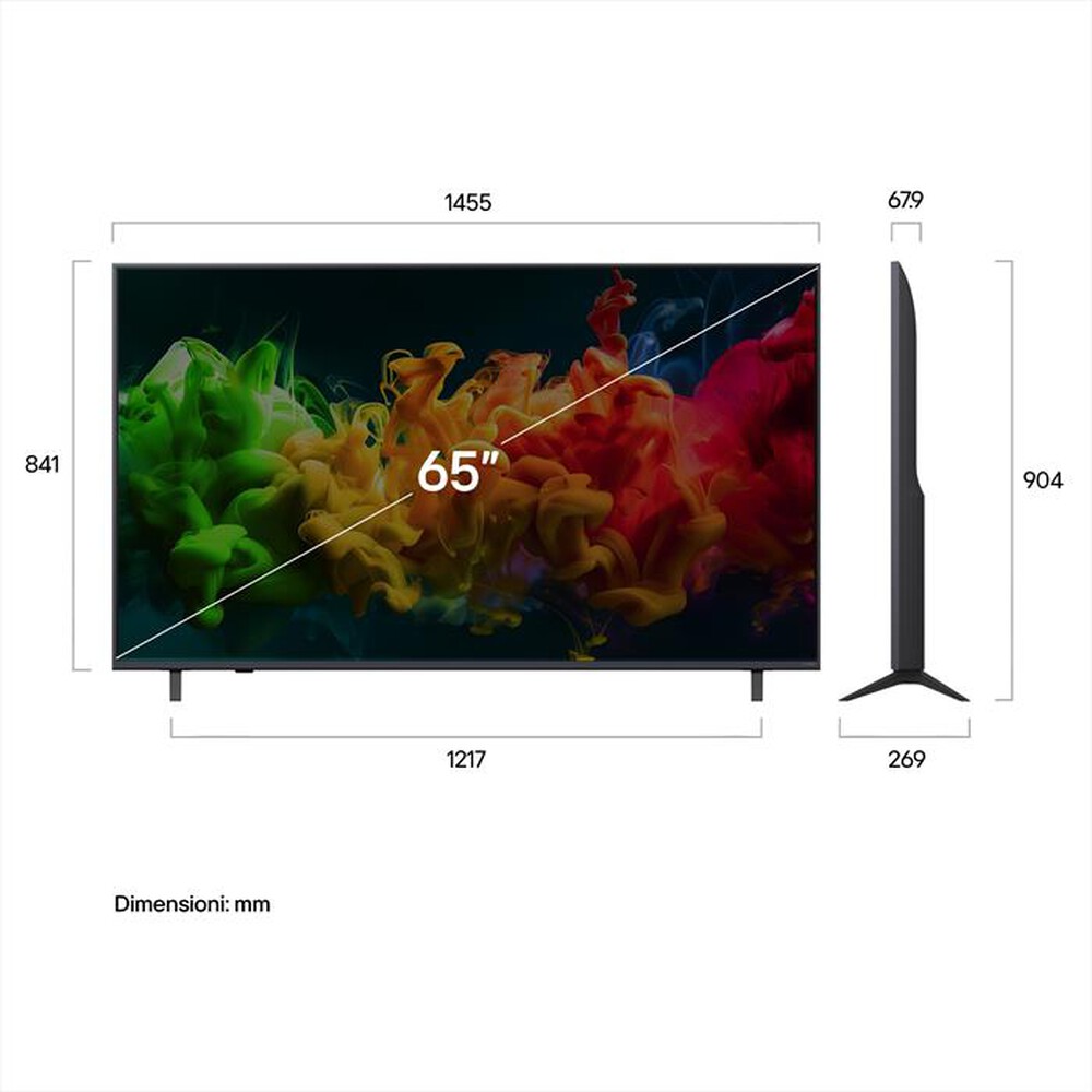 Immagine del prodotto LG - Smart TV 4K 65" QNED EVO AI MINILED 65QNED80B6B-Charcoal Black