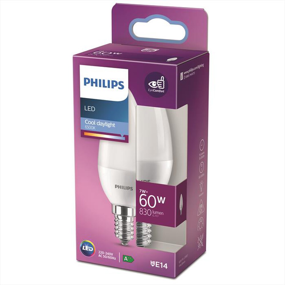 Immagine del prodotto PHILIPS - LED CANDELA 60W E14 6500K NON DIM-White