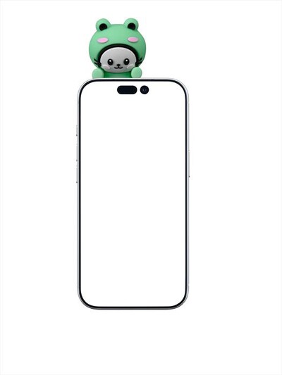 CELLULARLINE - Mini figura adesiva in PVC a forma di rana-Verde, Grigio