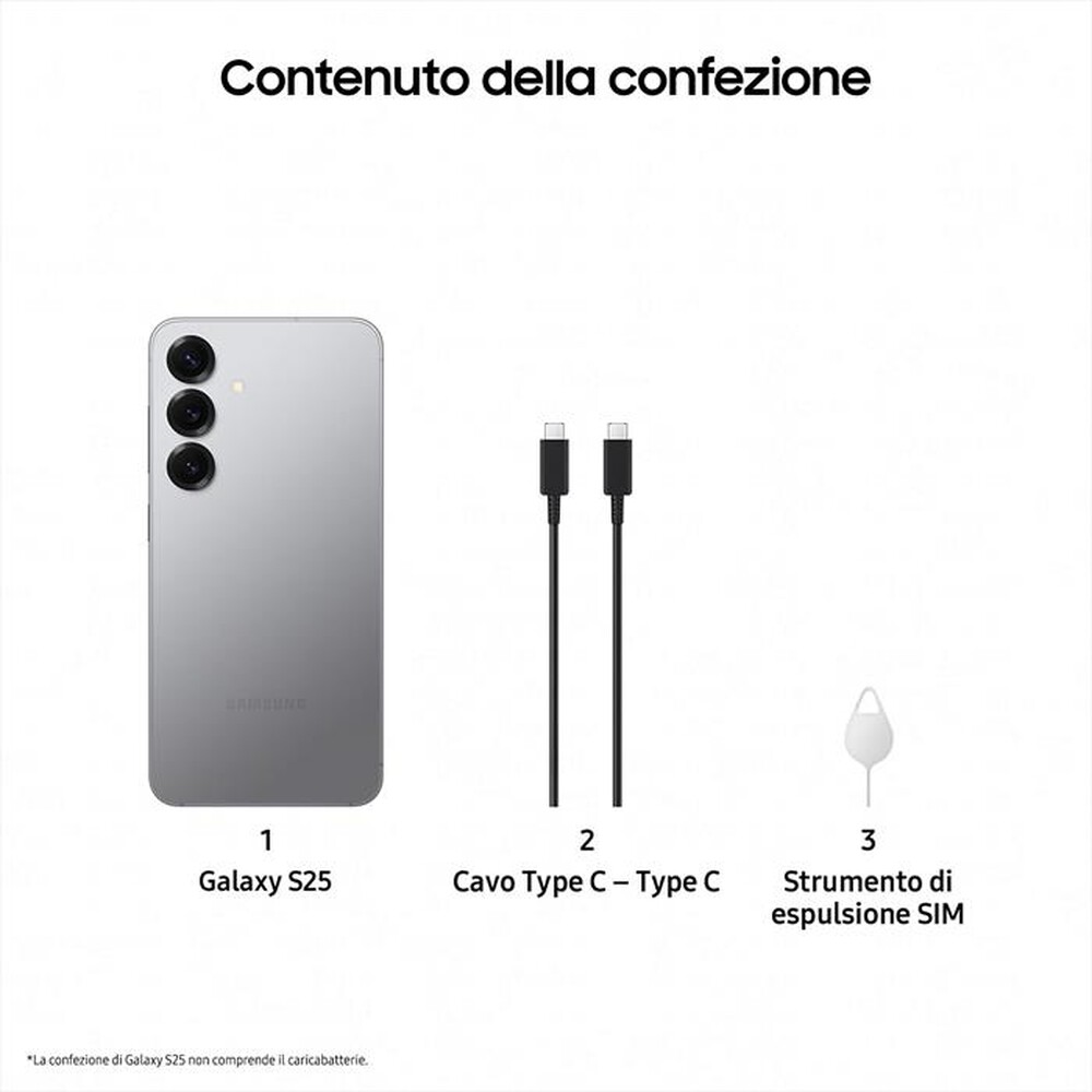 Immagine del prodotto SAMSUNG - Smartphone Galaxy S25 512GB-Silver Shadow