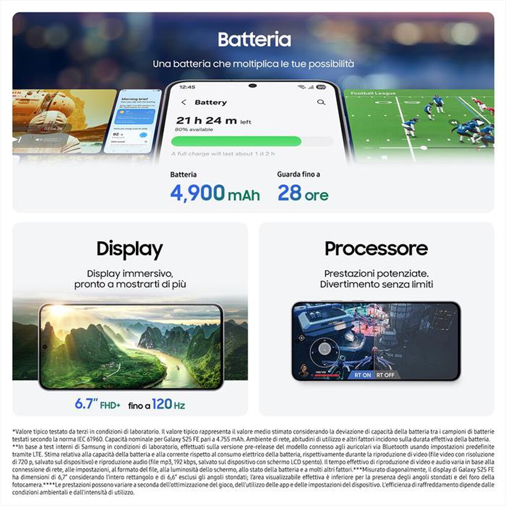 Immagine del prodotto SAMSUNG - Galaxy S25 FE 8+256GB-Jet Black