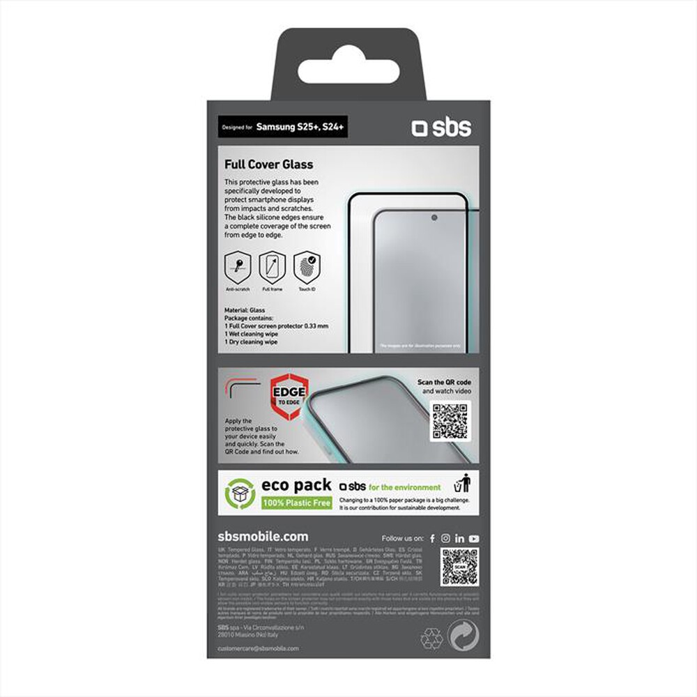 Immagine del prodotto SBS - Pellicola protettiva TESCRFCSAS25P Galaxy S25+S24+-Nero