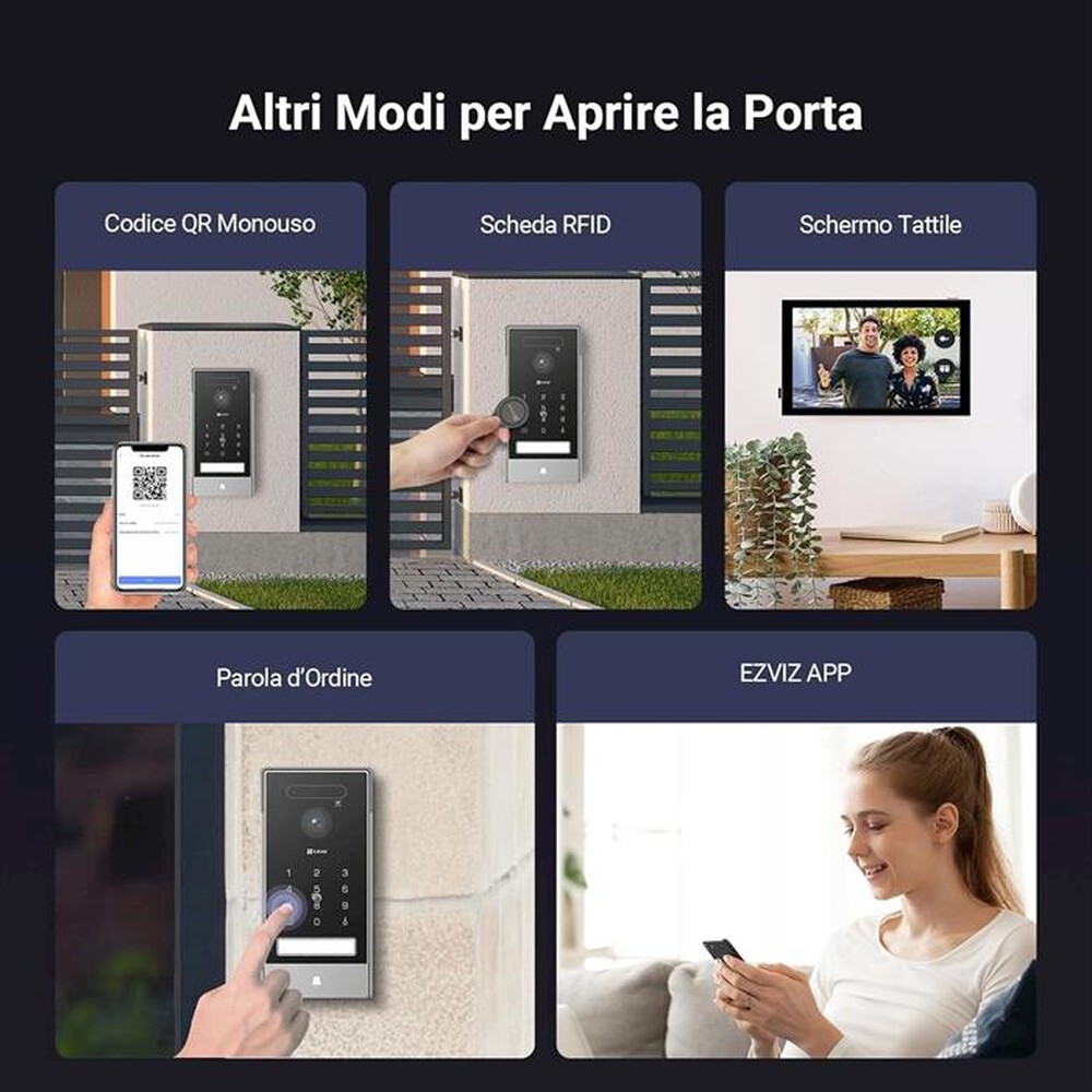 Immagine del prodotto EZVIZ - Videocitofono 4K analisi vene palmari HP7 PRO-Argento