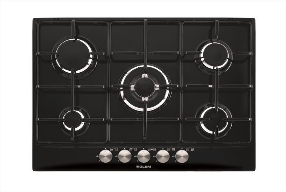 Immagine del prodotto GLEM GAS - Piano cottura a gas GT755BK 5 fuochi 68,5cm-Nero