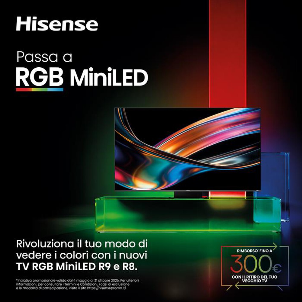 Immagine del prodotto HISENSE - Smart TV Mini LED RGB 65" 4K 65UR9S 170Hz-NERO