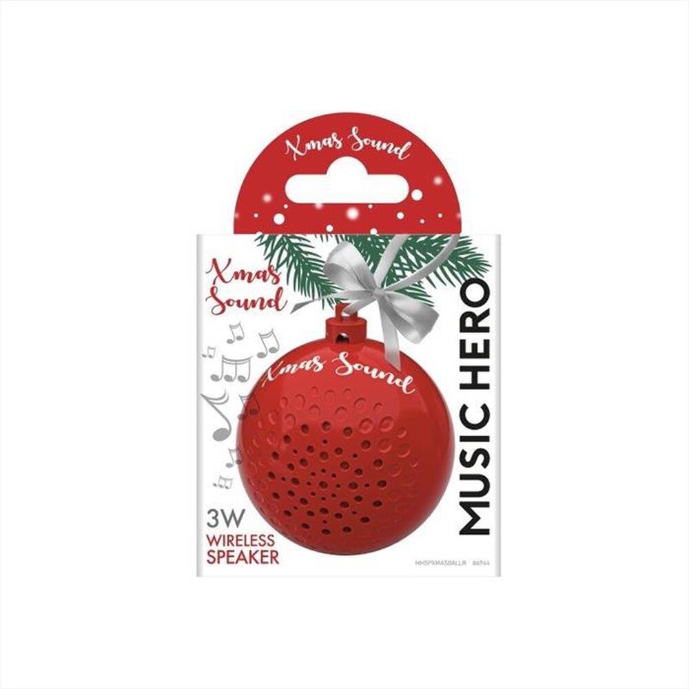 Immagine del prodotto SBS - Speaker wireless a forma di pallina natalizia-Rosso