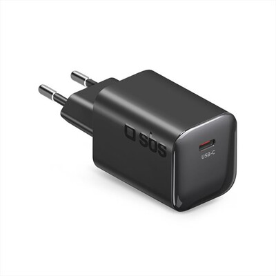 SBS - Caricatore da rete GaN con 1 porta USB-C da 65W-nero