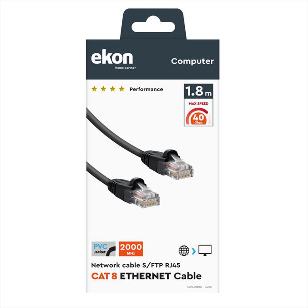 Immagine del prodotto EKON - Cavo di rete per PC ECITLAN818G-Nero