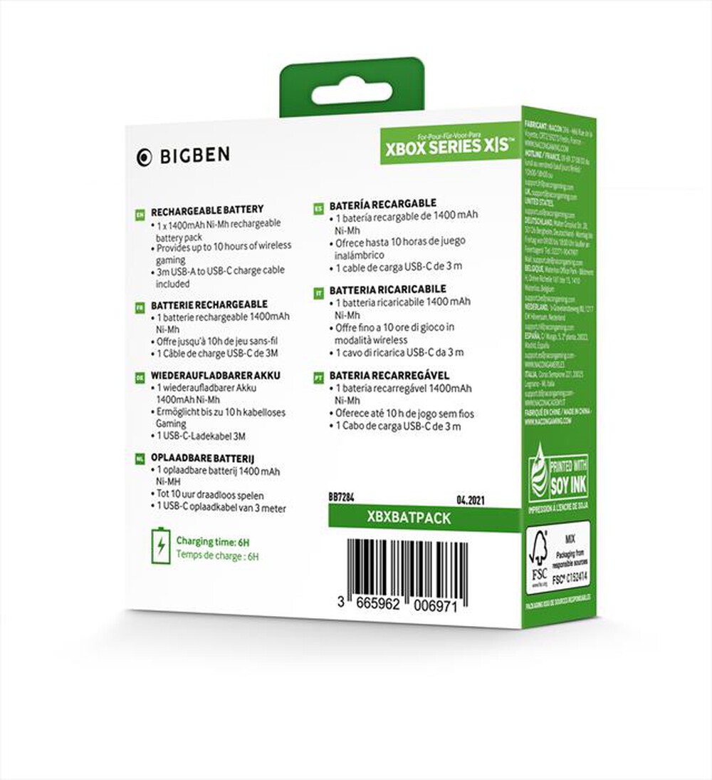 Immagine del prodotto BIG BEN - PACK RICARICA 1 BATTERIA + 1 CAVO XBX