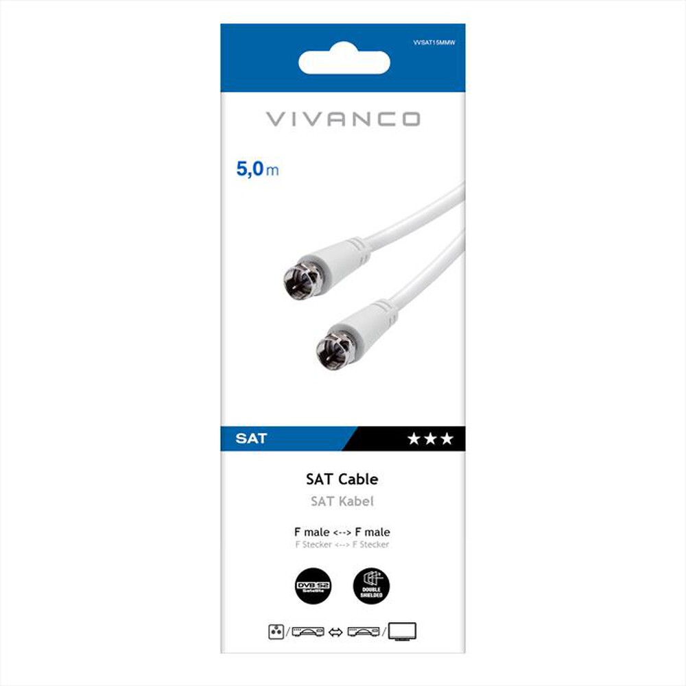 Immagine del prodotto SBS - Receifer connection,F plug.F plug.5m-Bianco