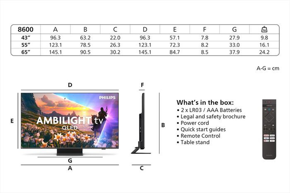 Immagine del prodotto PHILIPS - Smart TV QLED UHD 4K 65" 65PUS8600/12-BLACK