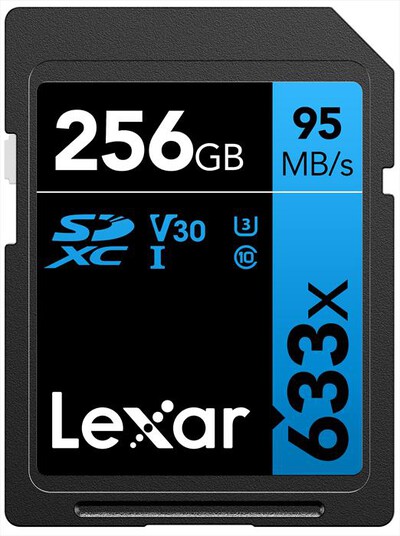 LEXAR - 256GB 633X SDHC C10 V30 U3 GLOBAL-Black