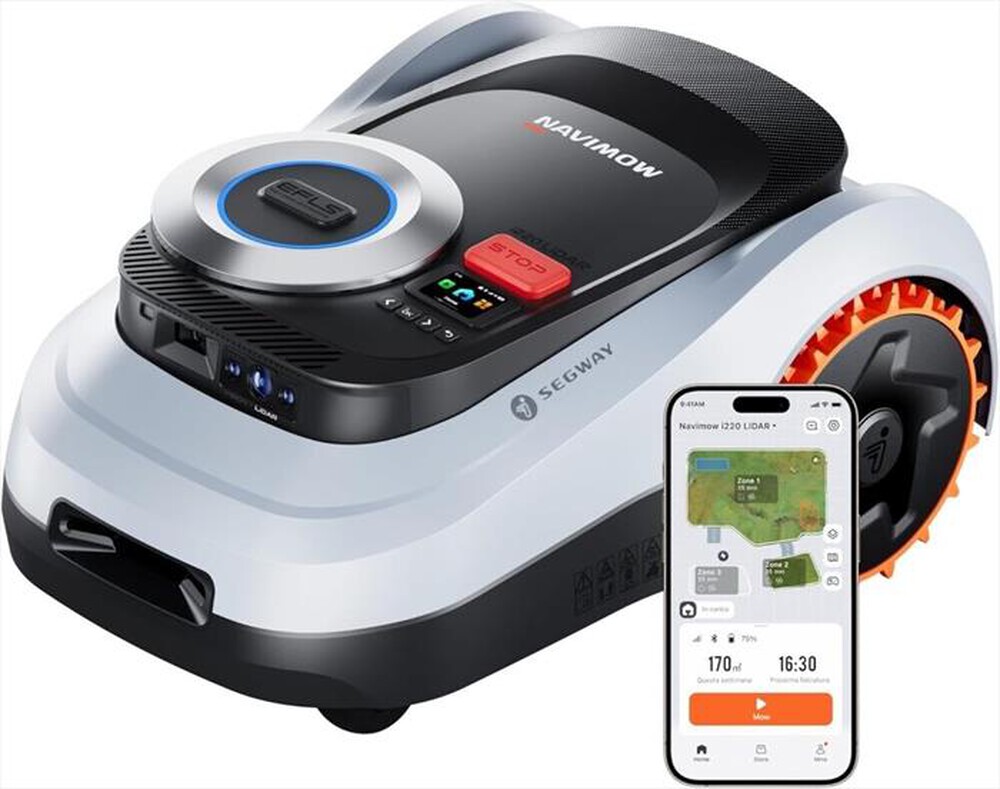 Immagine del prodotto NAVIMOW by SEGWAY - Robot tagliaerba i220 LIDAR-NERO/ARANCIONE