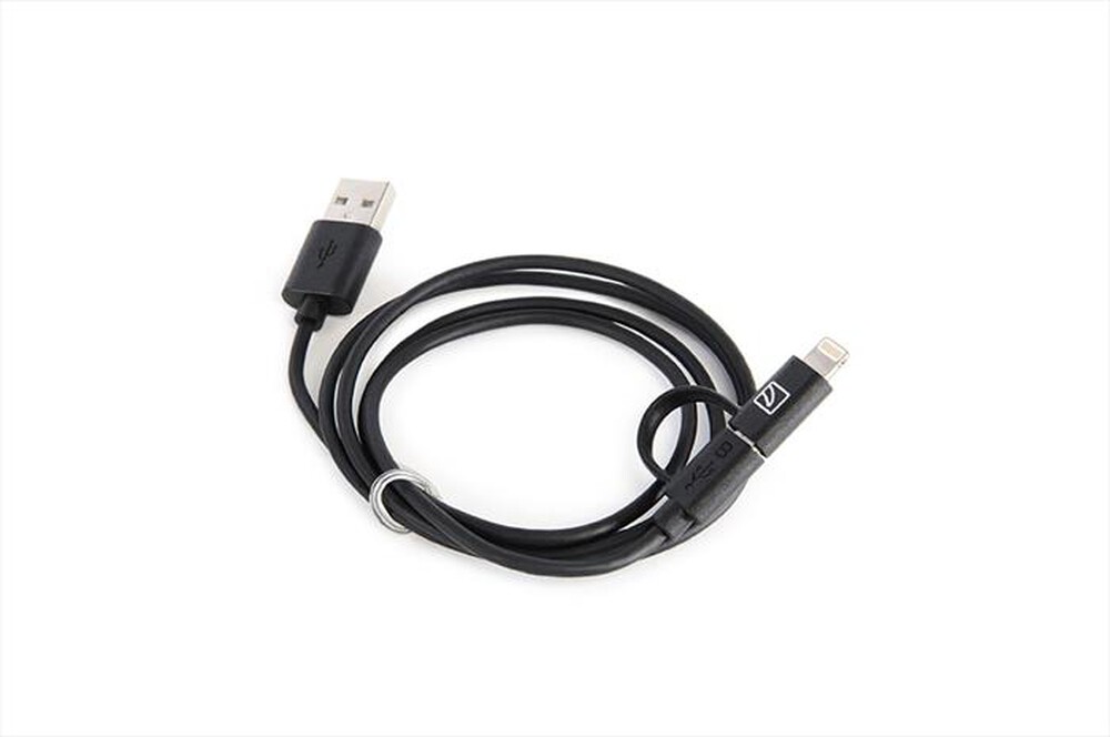 Immagine del prodotto TUCANO - 2in1-Cavo sincro e ric. MicroUSB e adatt.Lightning-Nero