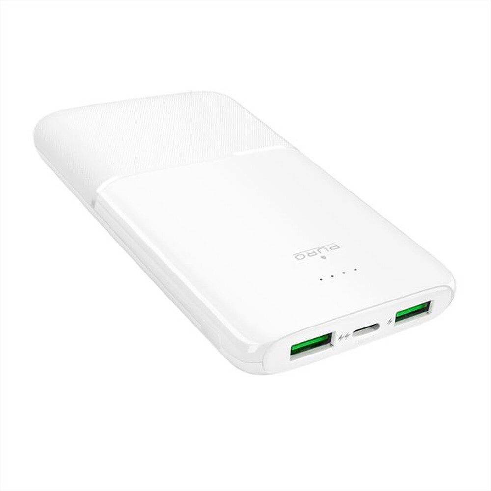 Immagine del prodotto PURO - Powerbank 10.000mAh con 2 porte USB-A e 1 USB-C-Bianco