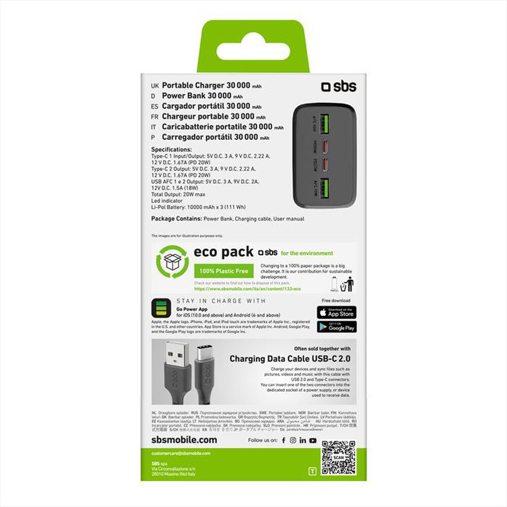 Immagine del prodotto SBS - Powerbank TTBB30000PD20K-Nero