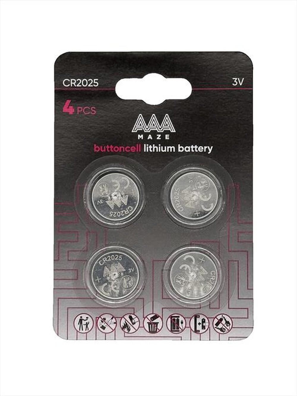 AAAMAZE - PILE BUTTONCELL LITHIUM CR2025-Acciaio