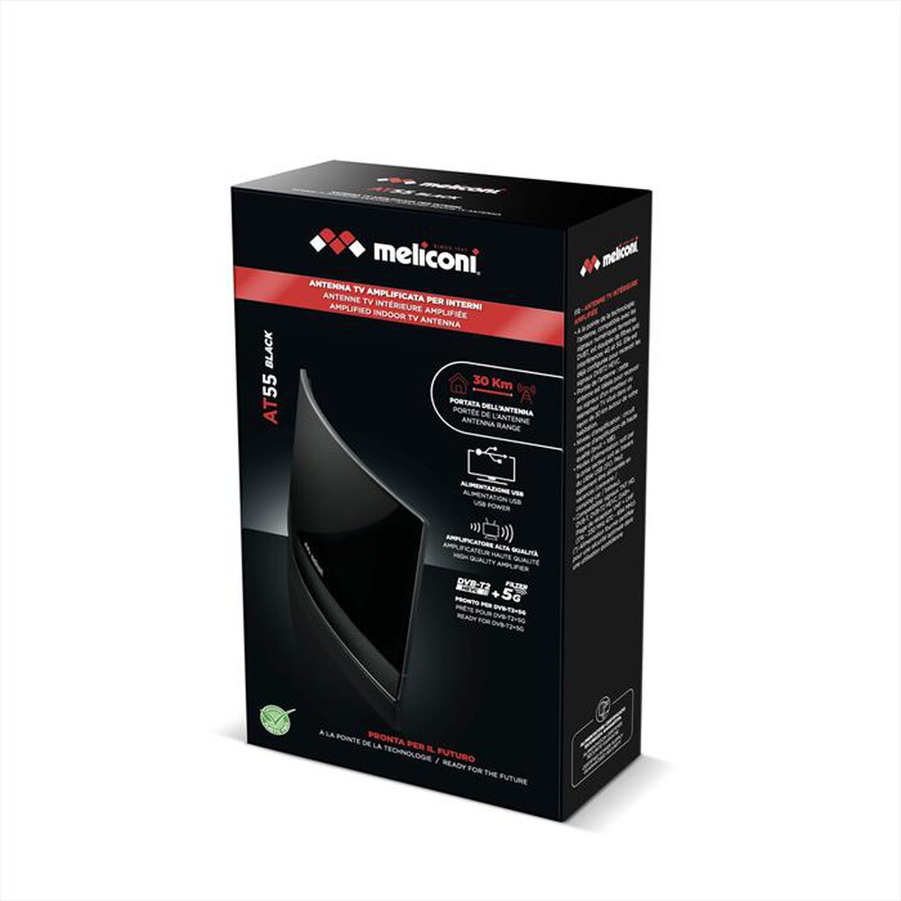 Immagine del prodotto MELICONI - Antenna TV da interni AT 55 R1 USB-Nero lucido