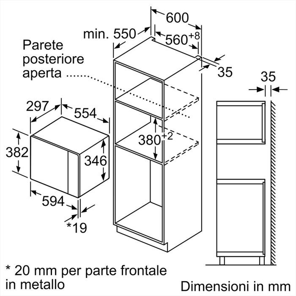 Immagine del prodotto BOSCH - Microonde da incasso BFL524MB0-Nero